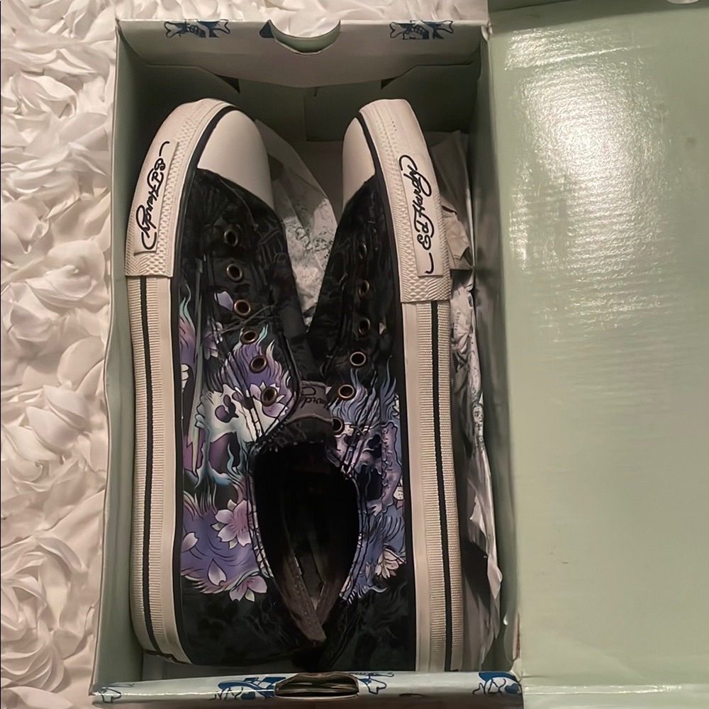 Ed Hardy Black and Purple Cosmic Sneakers - Picture 7 of 7